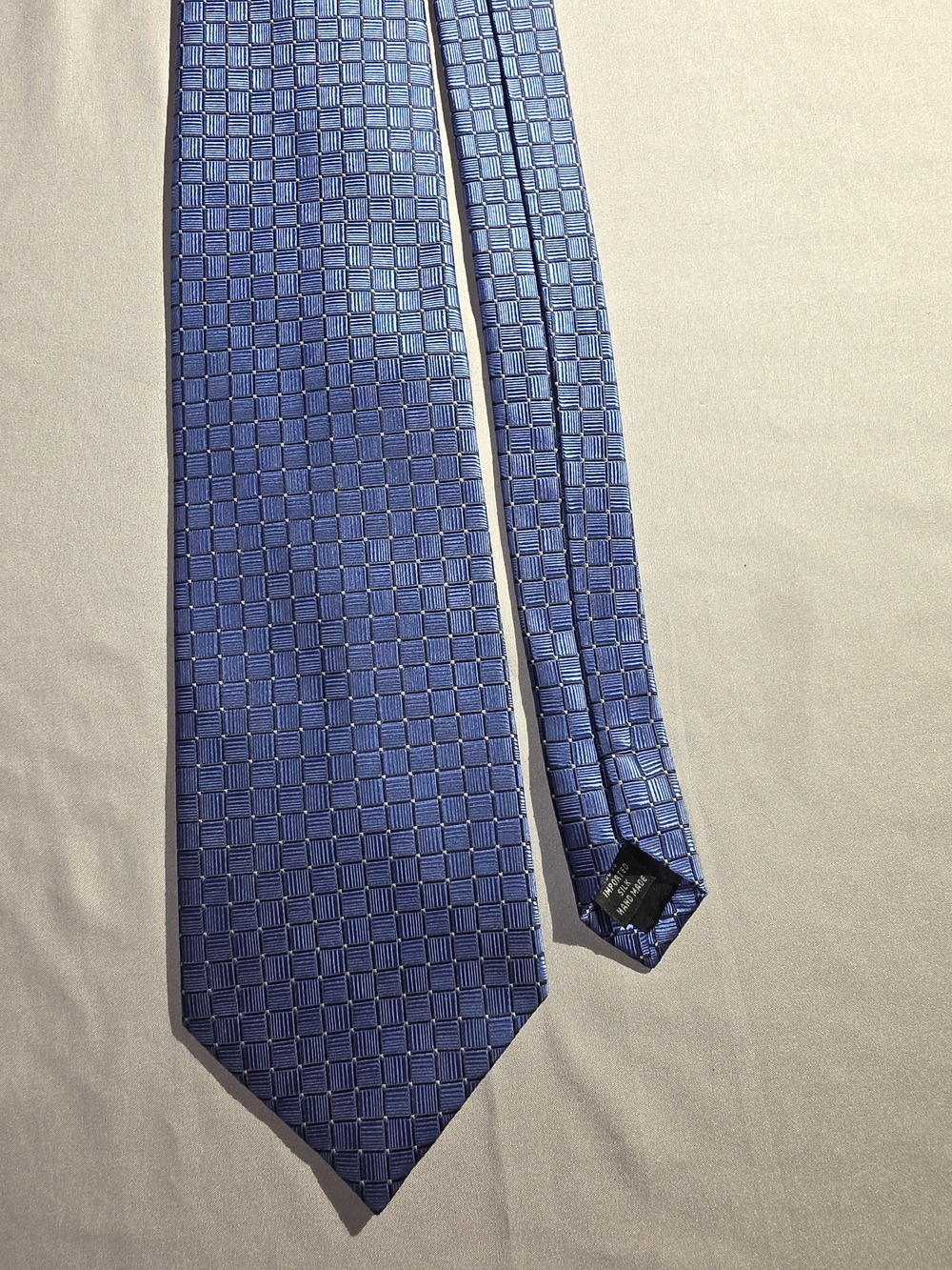 Axcess Blue Textured Check Silk Tie